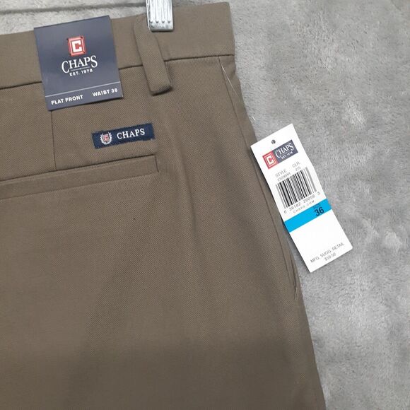 Chaps Men Shorts Brown Classic Flat Front Lightweight Size 36 NWT - Picture 7 of 8